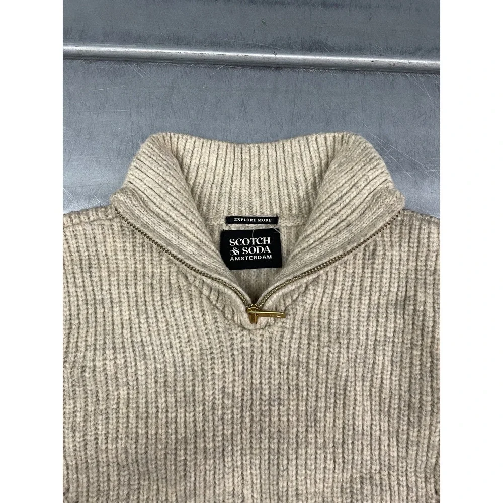 Scotch & Soda Balloon Sleeve Turtleneck Sweater Youth‎ Size 8 Beige Knit